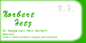 norbert hetz business card